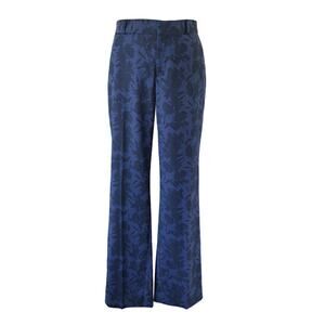 BANANA REPUBLIC Blue Floral Logan Pant Size 8 Trouser-Fit Wool-Blend